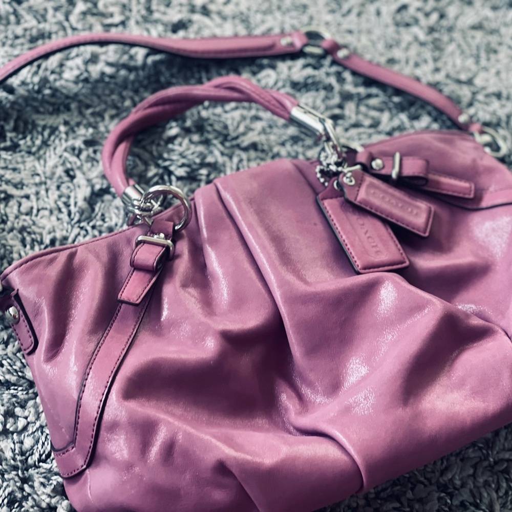Coach Pink Leather Shoulder Bag